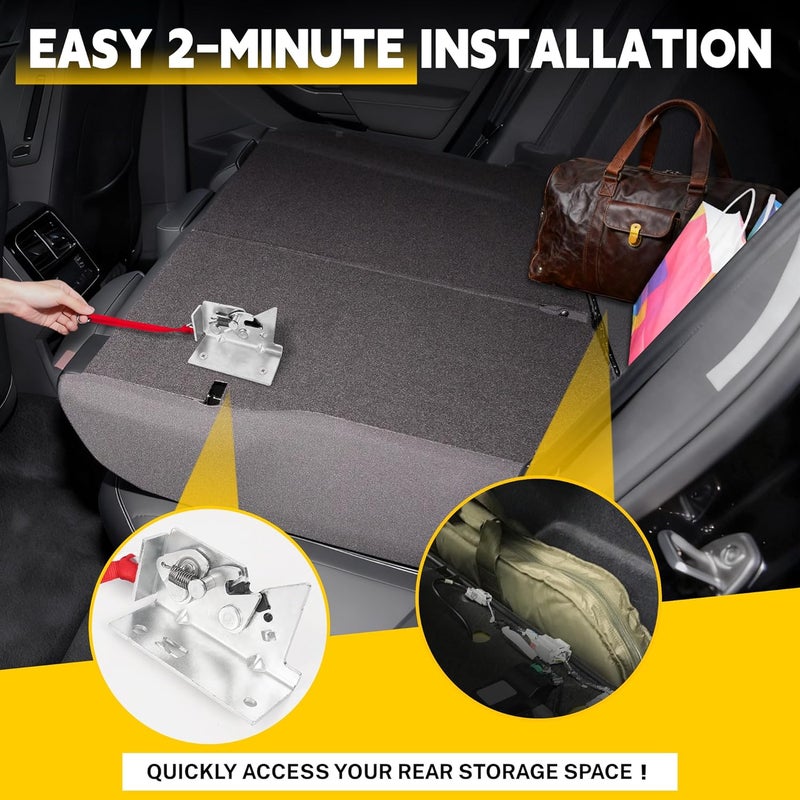 TENGBASE All-in-One Pre-Assembled Rear Seat Release Kit for Ford F-150 F-250 F-350 SuperCab & SuperCrew (2009-2025) Red - Image 5